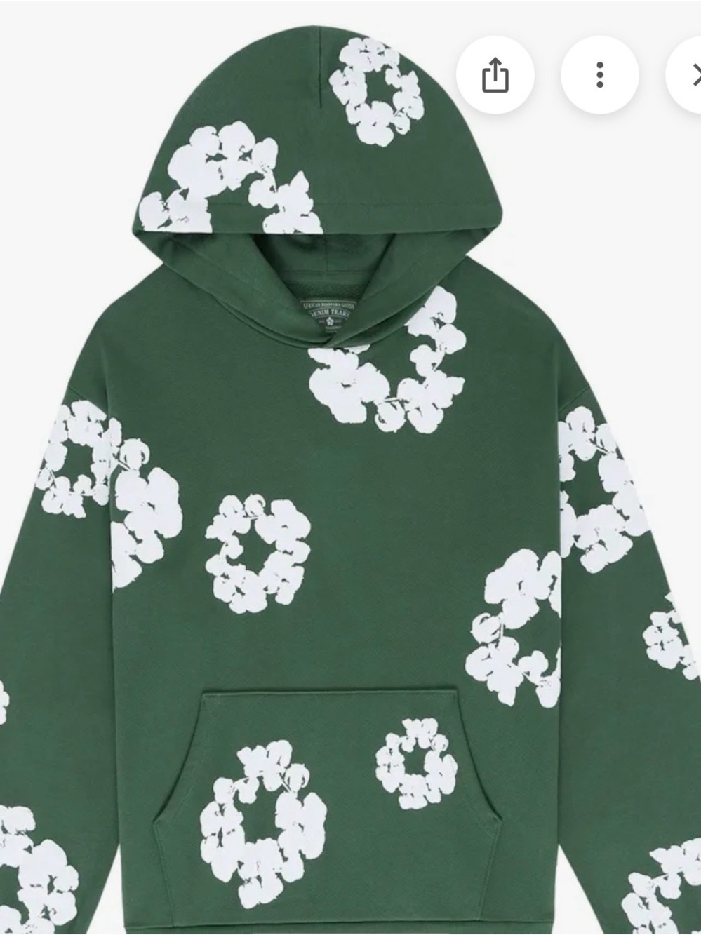 Men's Green Floral-Print Performance Hoodie